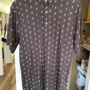 Black with green army man golf polo